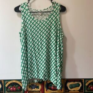 Women’s Green and White Top/Sleeveless Top/Tank